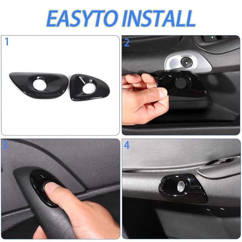 Moittellc Car Door Switch Cover Trim Compatible with Chevy Corvette C6 2005-2013, Interior Door Release Bezel Switch Button Trim Accessories (Glossy Black) - Image 5